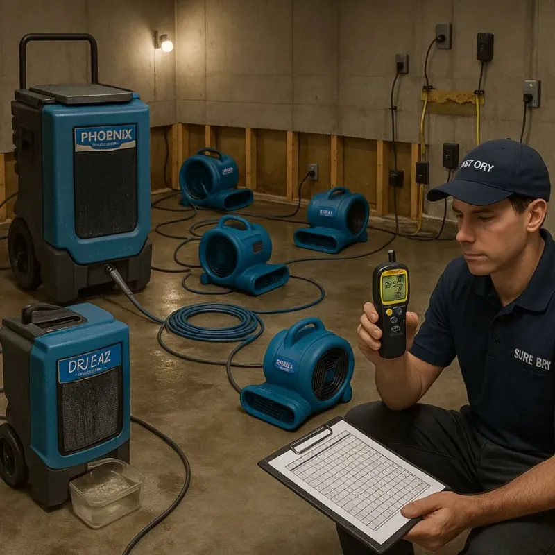 Structural Drying and Dehumidification process in Church Rock, NM